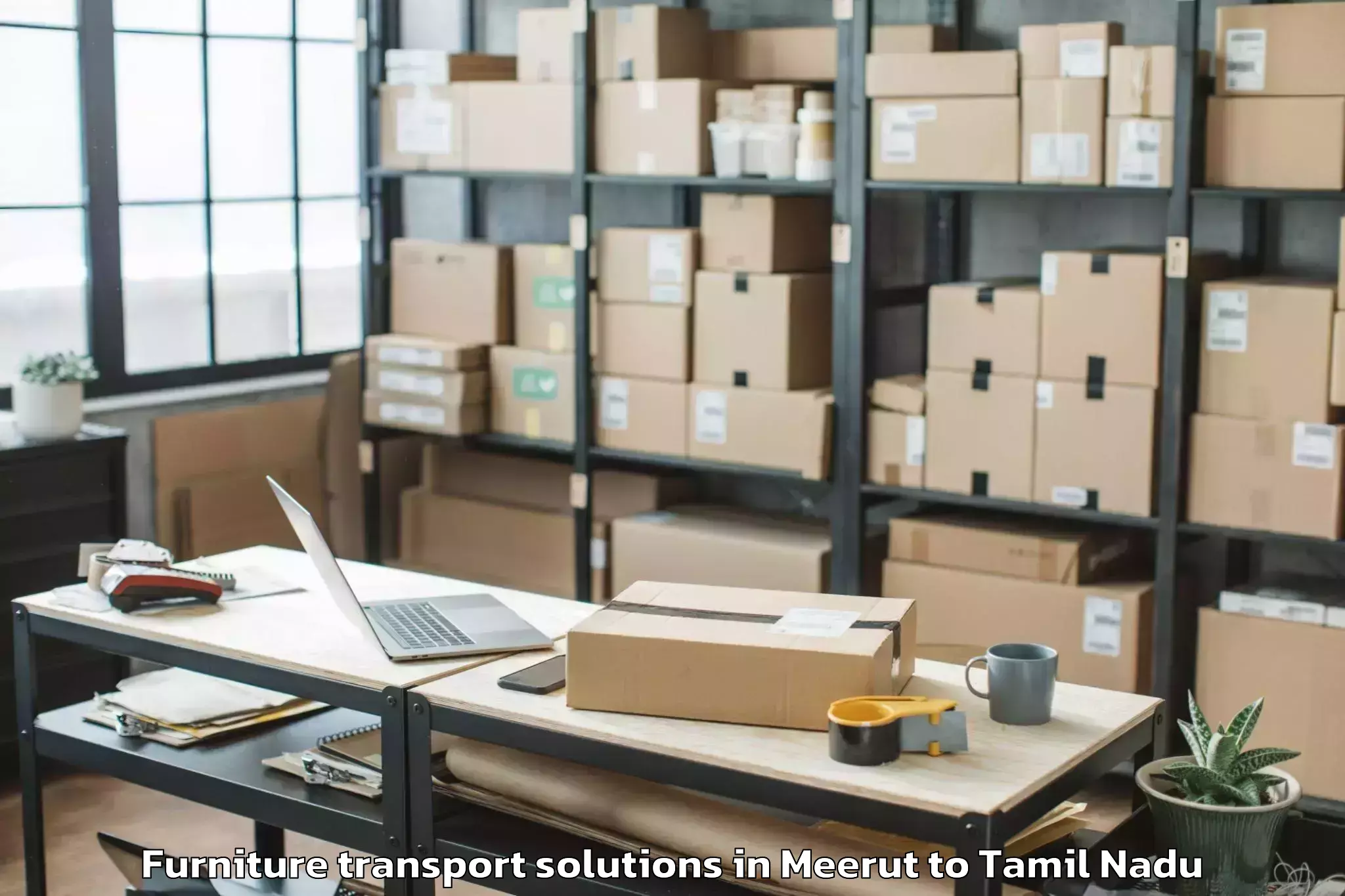 Book Meerut to Ambur Furniture Transport Solutions